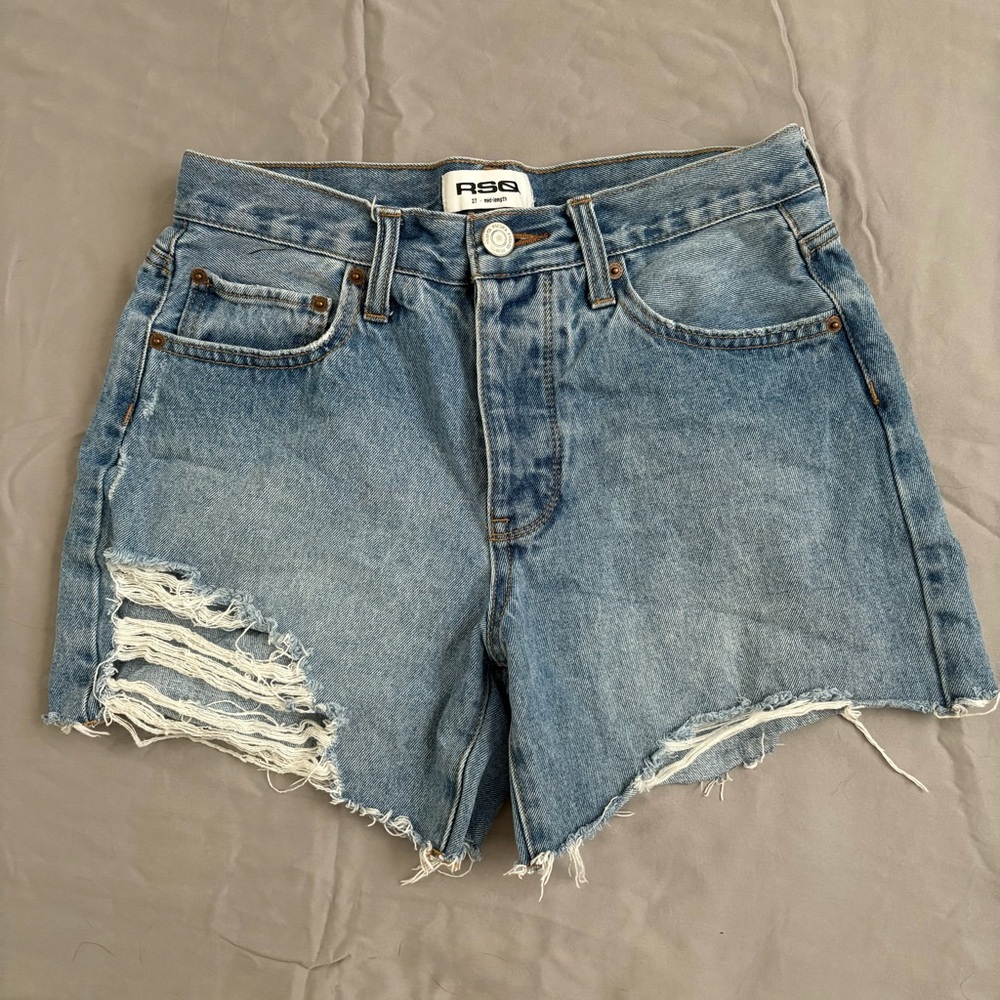 RSQ Blue Distressed Denim Shorts